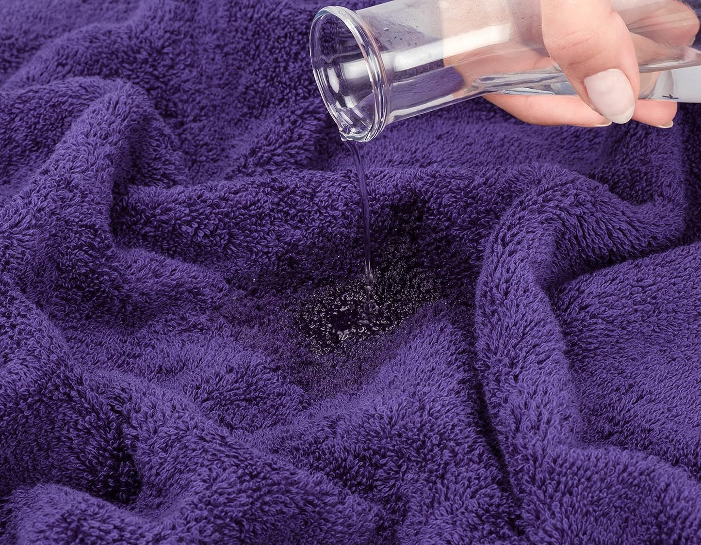 Luxury 6 Piece Towel Set, 100% Cotton Turkish Towels for Bathroom, Purple Towel Sets