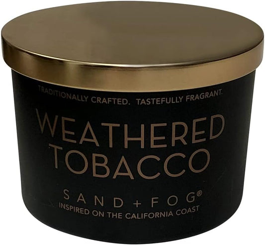 Scented Candle - Weathered Tobacco – Additional Scents and Sizes – 100% Cotton Lead-Free Wick - Luxury Air Freshening Jar Candles - Perfect Home Decor – 12Oz