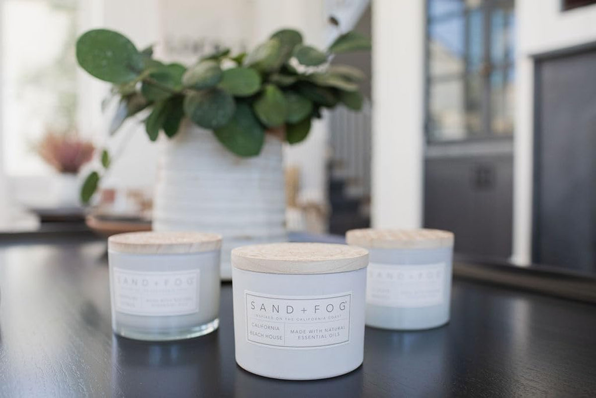 Scented Candle - California Beach House – Additional Scents and Sizes – 100% Cotton Lead-Free Wick - Luxury Air Freshening Jar Candles - Perfect Home Decor – 12Oz