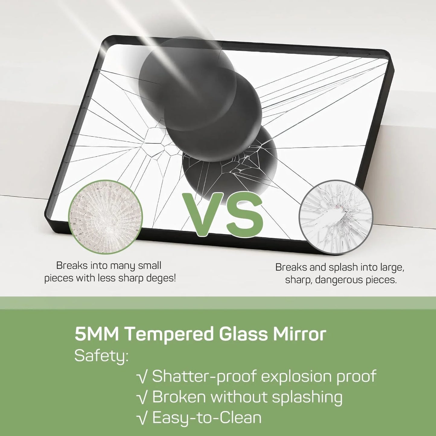 Bathroom Mirror 22X30 Inch, Vanity Mirrors with Rectangle Metal Frame, Modern Wall Mounted Mirror