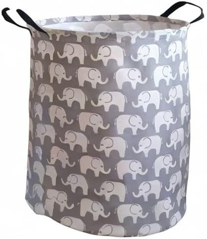 Baby Laundry Basket Kids Elephant Pattern Hamper, Large Storage Decor