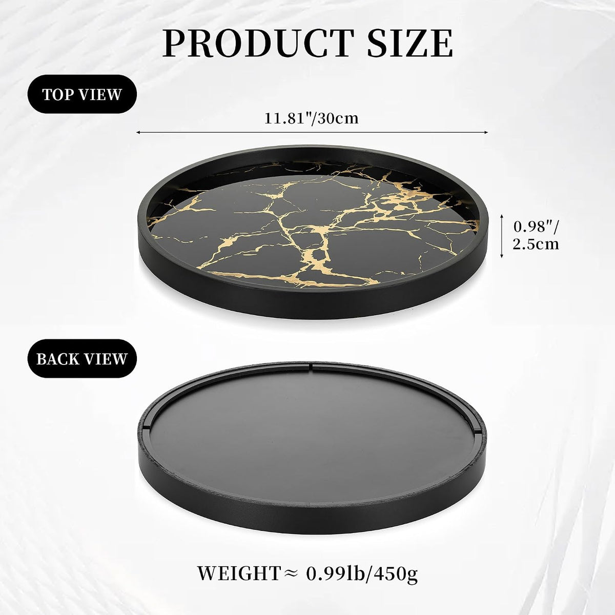 Decorative Tray for Home Decor round Serving Trays for Coffee Table