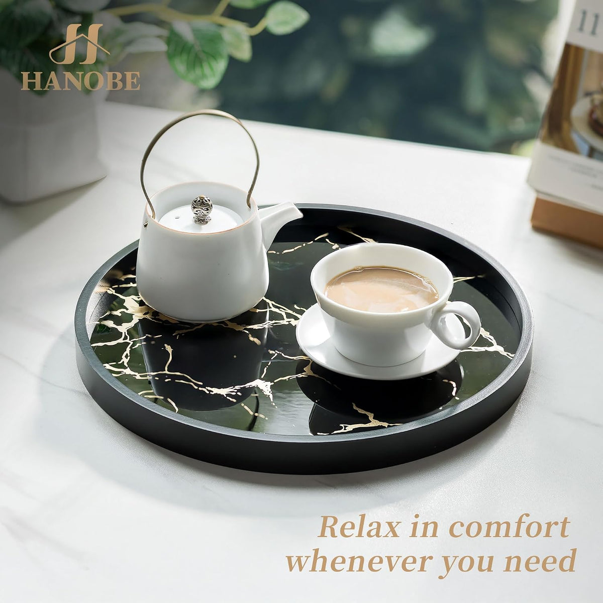 Decorative Tray for Home Decor round Serving Trays for Coffee Table