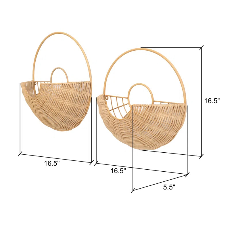 Baya Basket Rattan Wall Décor Set
