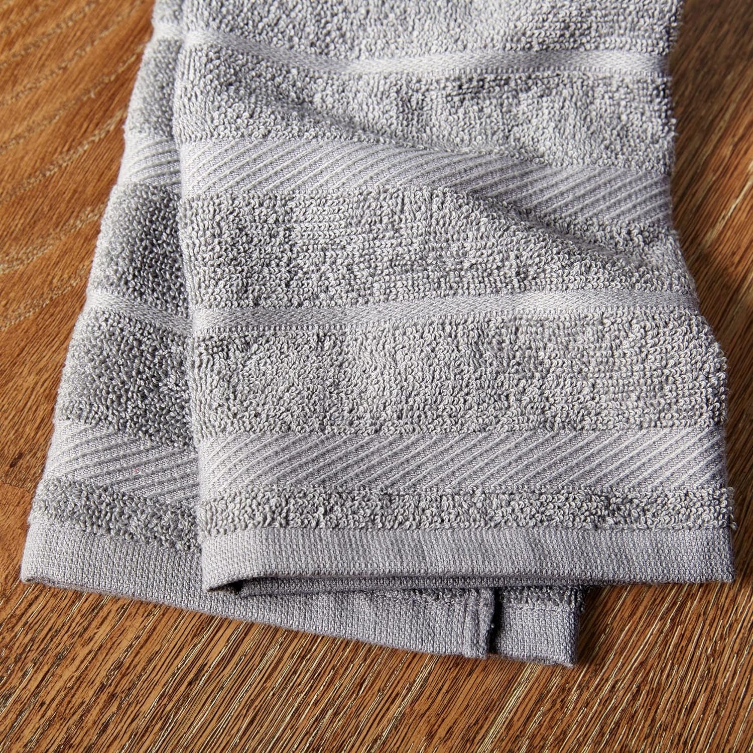 Albany Kitchen Towel 4-Pack Set, Grey/White, 16"X26"