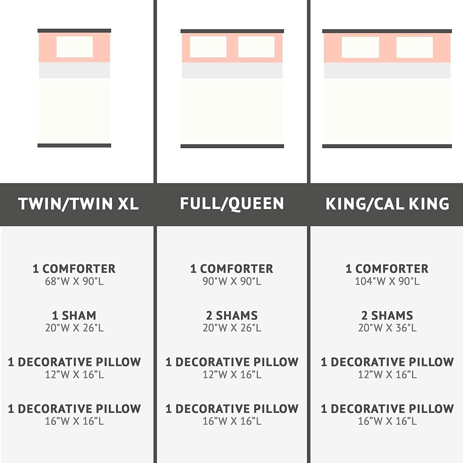 Raina King/Cal King Comforter Set, Modern Geometric Metallic Bed Set, 5 Pieces with 2 Shams, 2 Toss Pillows Ivory/Gold