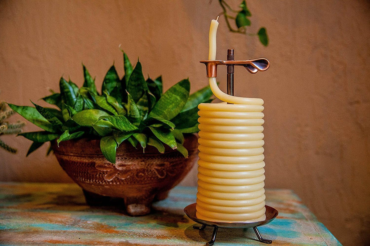 80-Hour Vertical Candle, Eco-Friendly Natural Beeswax with Cotton Wick
