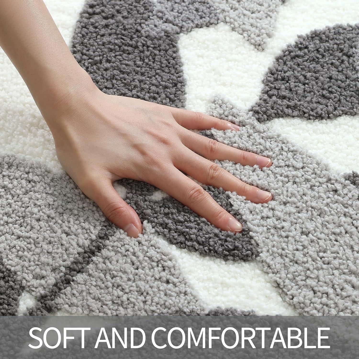 Grey Bathroom Rug Set, Non-Slip Strong Water Absorbent Plush Microfiber Bathmat Set, (18"X26"+20"X32")