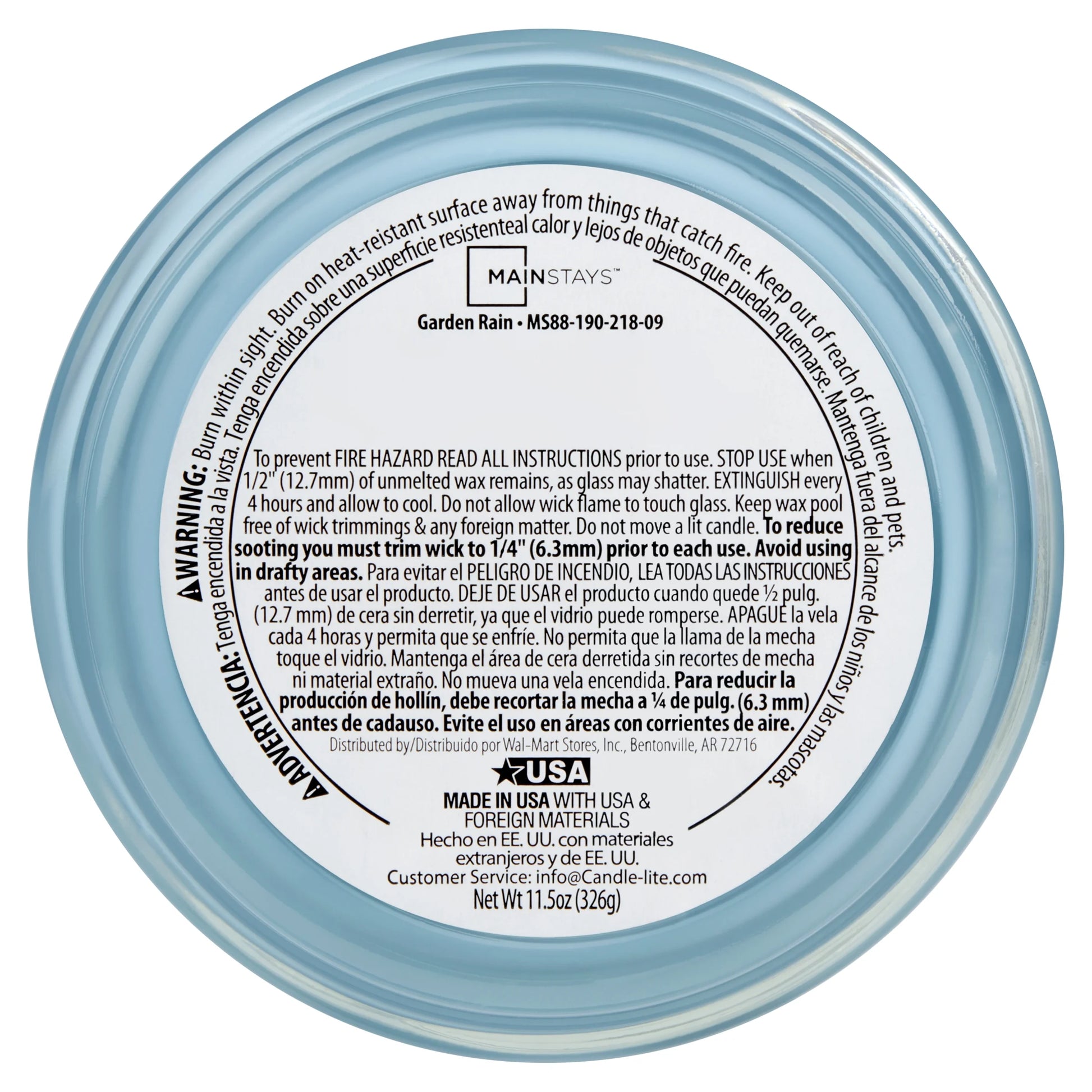Garden Rain Scented 3-Wick Glass Jar Candle, 11.5 Oz