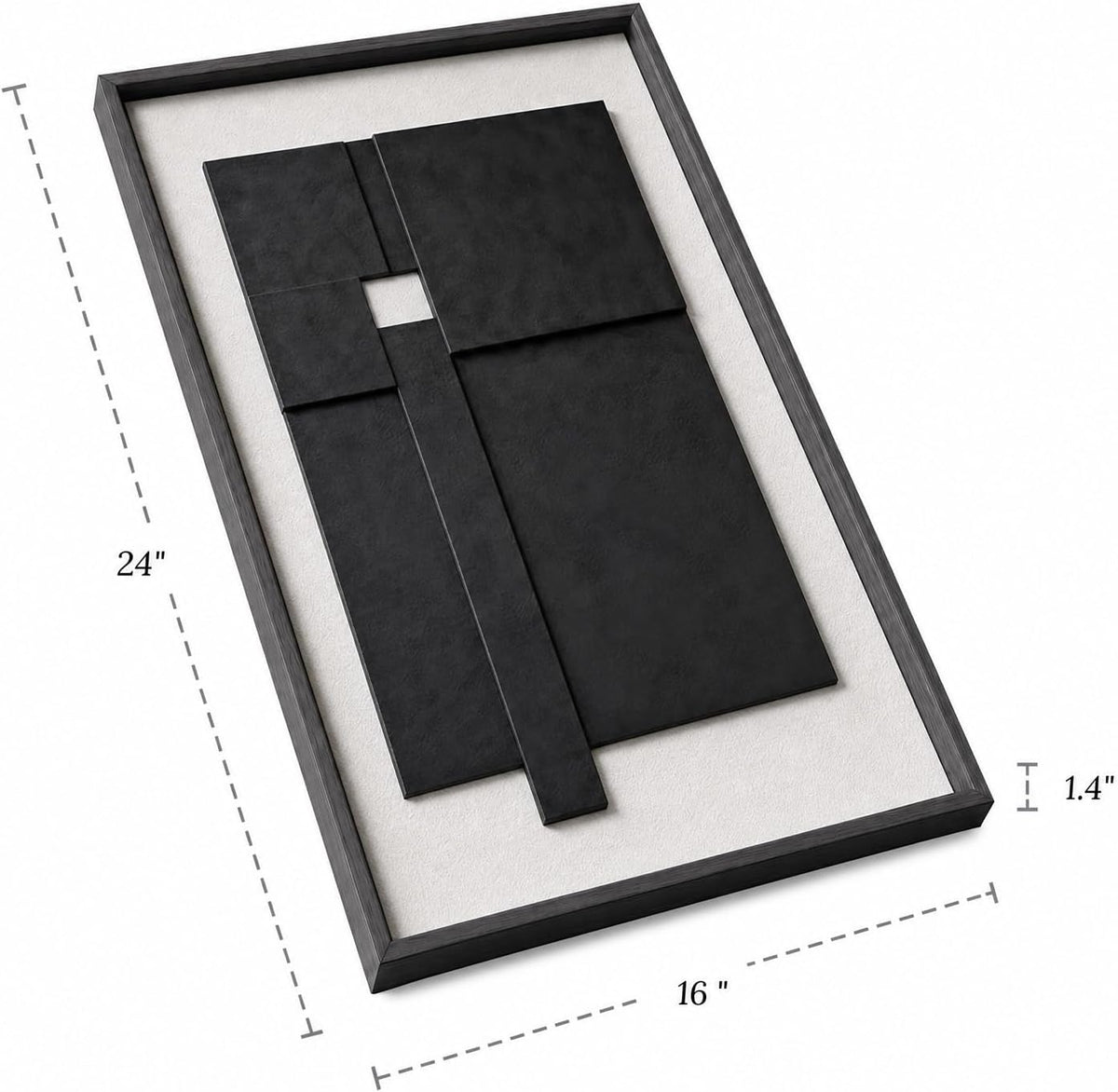 3D Modern Wall Art, Black and White Abstract Decor, 16X24 In