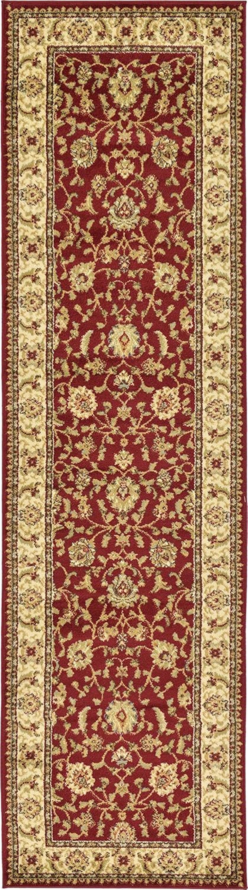 Voyage Collection Traditional Oriental Classic Intricate Design Area Rug (2' 7 X 10' 0 Runner, Red/Gold)