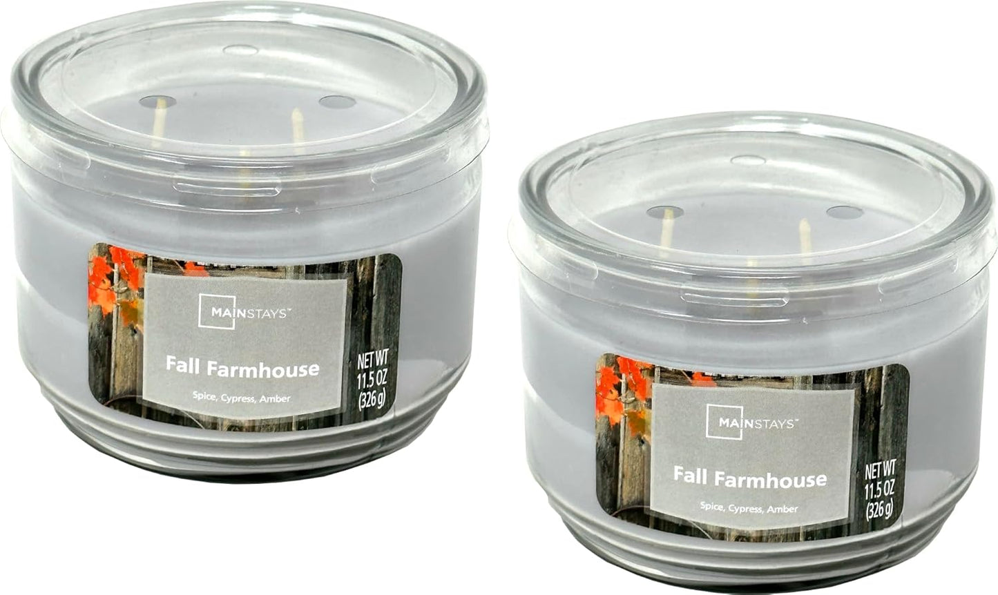 Mainstays 11.5Oz Scented Candle 2-Pack (Fall Farmhouse)