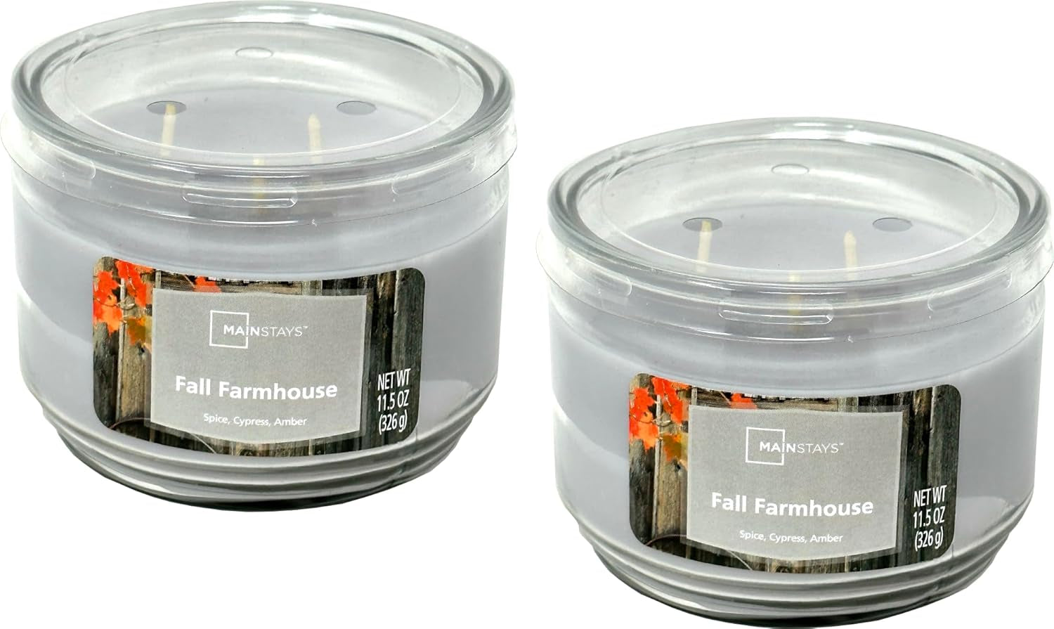 Mainstays 11.5Oz Scented Candle 2-Pack (Fall Farmhouse)