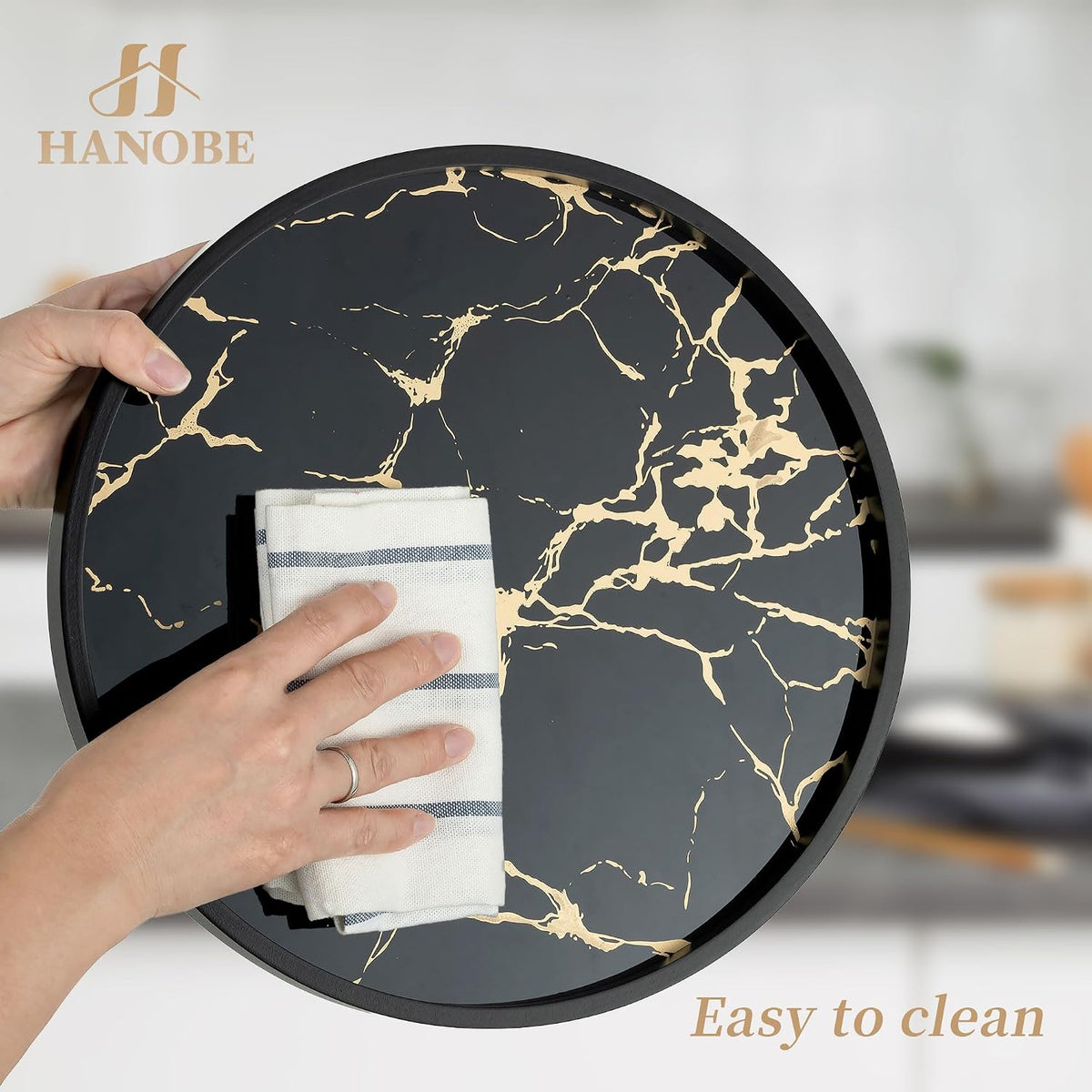 Decorative Tray for Home Decor round Serving Trays for Coffee Table