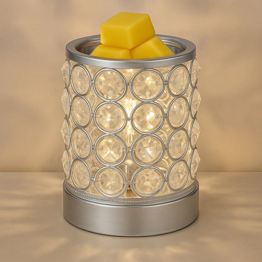Electric Crystal Wax Melt Warmer - Bulb Heating, Elegant Crystal Design, Quickly Melts Wax Blocks, Releases Long-Lasting Fragrance