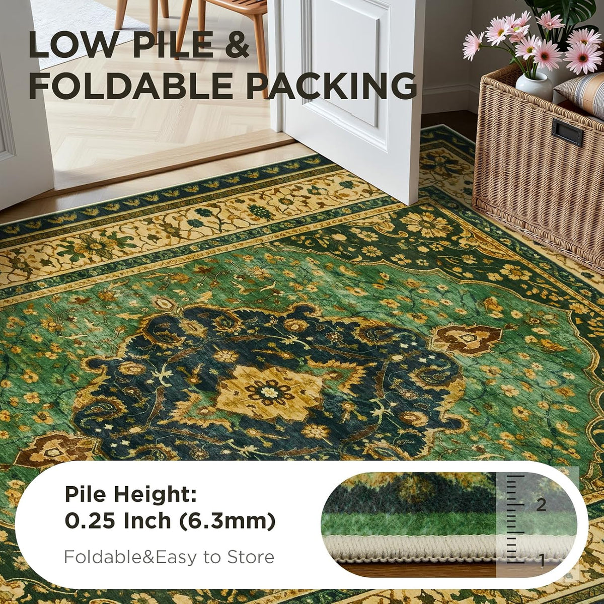 5X7 Rug for Living Room, Washable Rug for Bedroom Dining Room