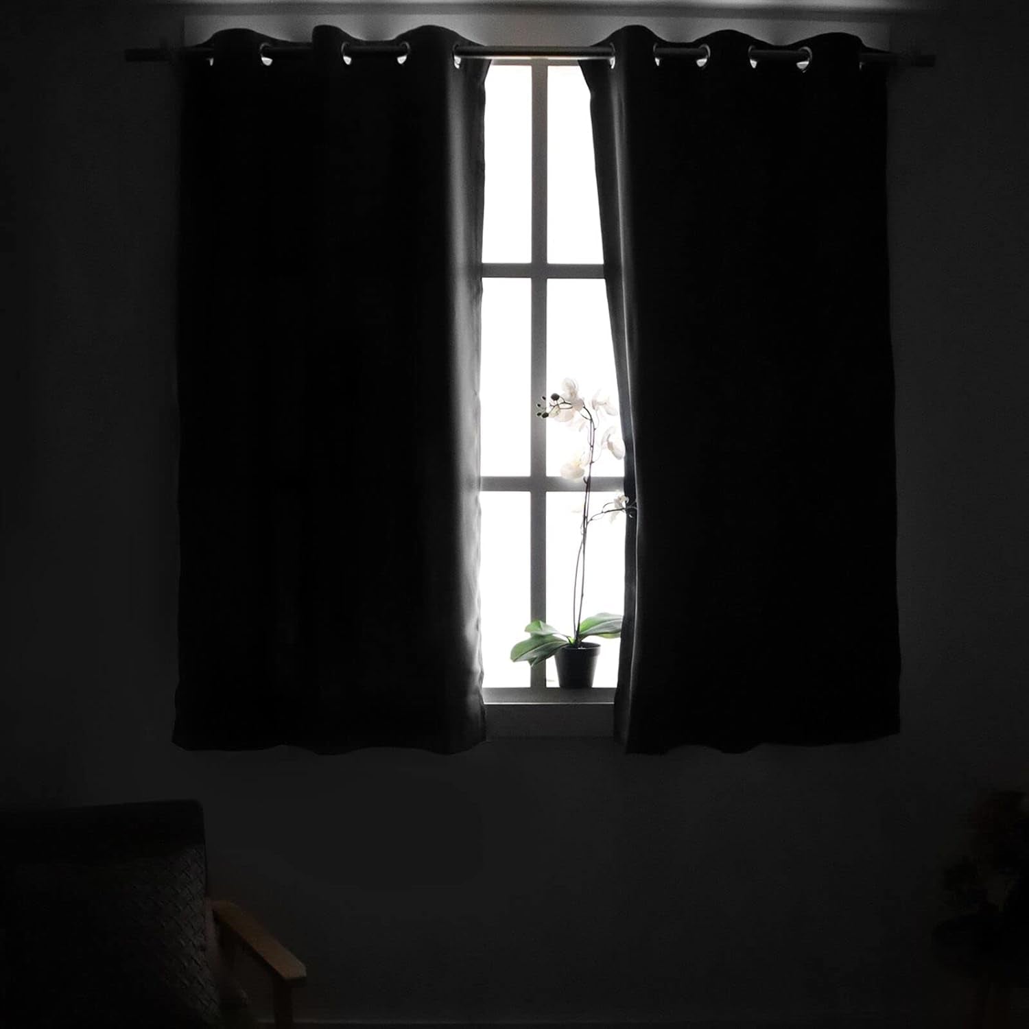Black Blackout Curtains 84 Inches Long 2 Panels - Thermal Insulated Drapes with Grommet, 52 X 84 Inch