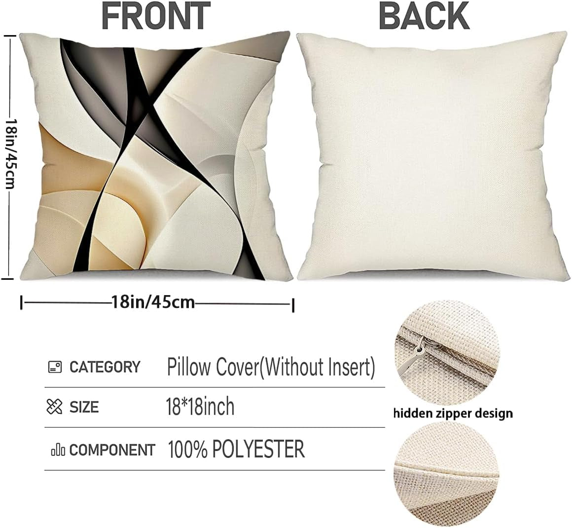 Modern Abstract Geometric Throw Pillow Cover, 18X18 Inch