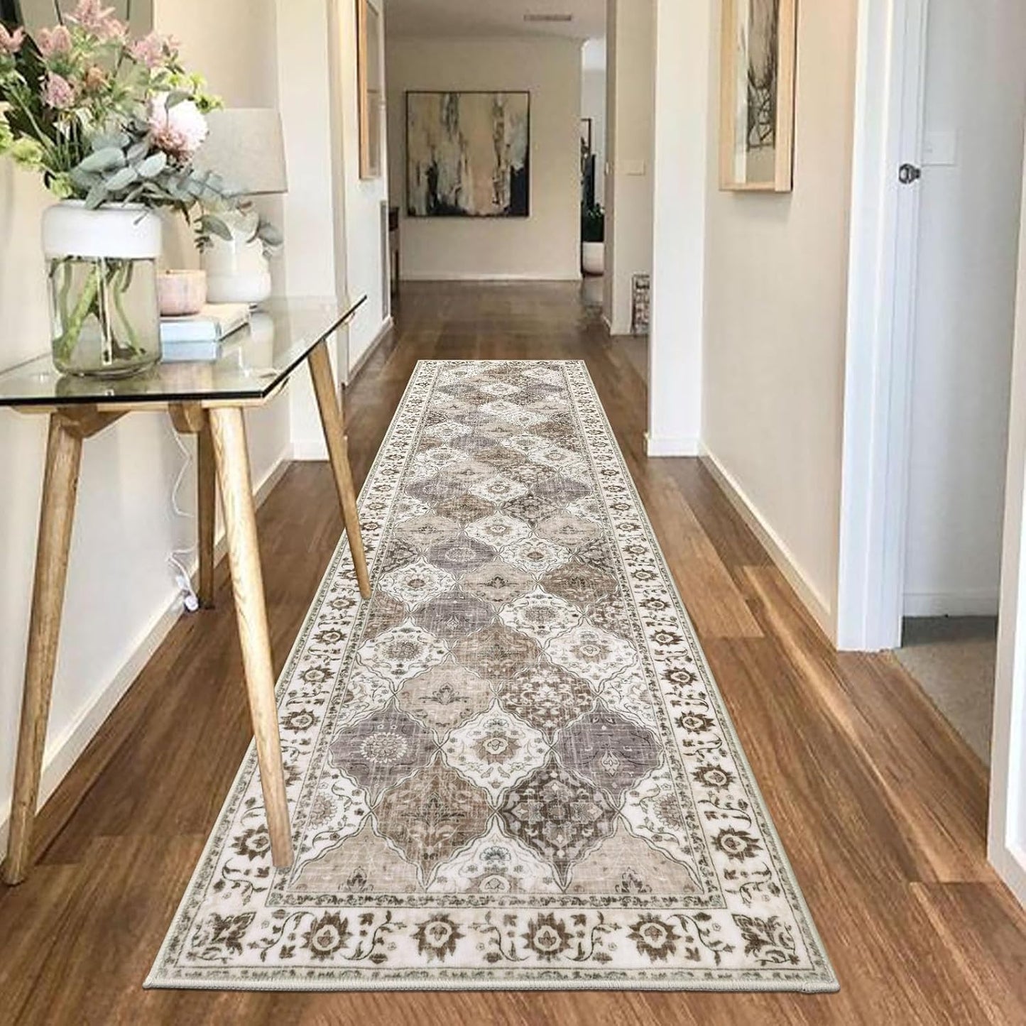 Hallway Runner Rug 2'X8' Washable Vintage, Non-Slip