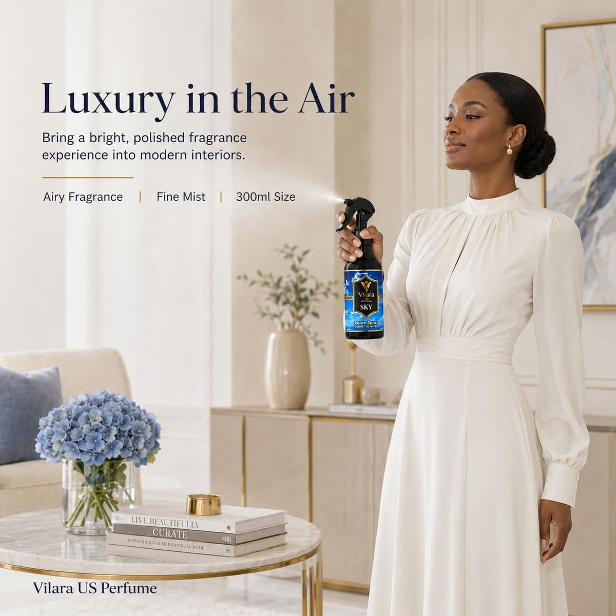 Room Spray Freshener - Long-Lasting Luxury Scents - Room and Linen Spray for Bedding, Sheets, Fabric, Furniture for Aromatherapy - 10.14 Fl Oz (Sky)