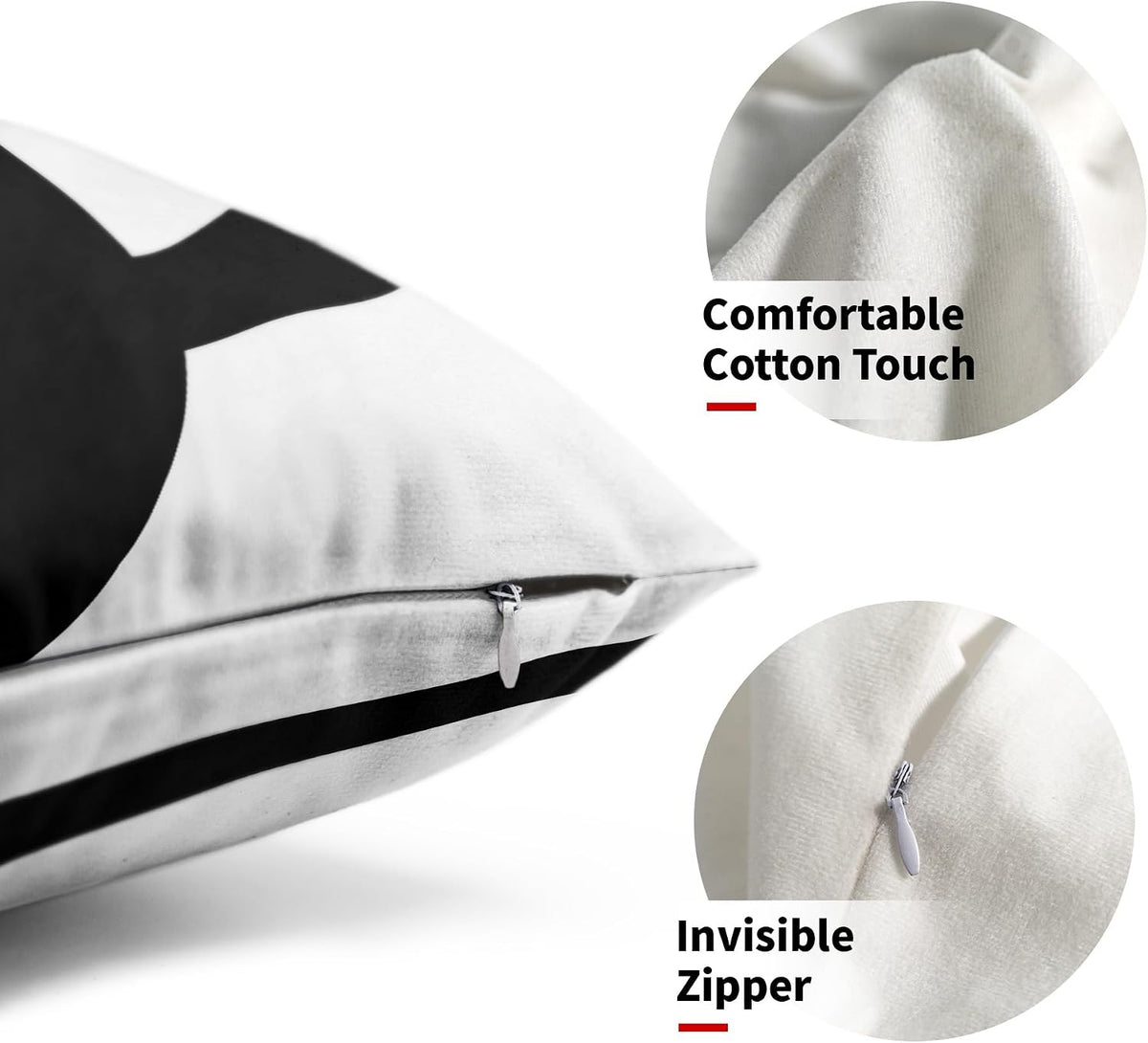 Black and White Lumbar Pillow Covers 12X20 Inch Modern Abstract Graffiti Art Line Decorative Pillow Cases with Zipper Set of 2 Boho Home Decor for Sofa Couch Living Room Bedroom
