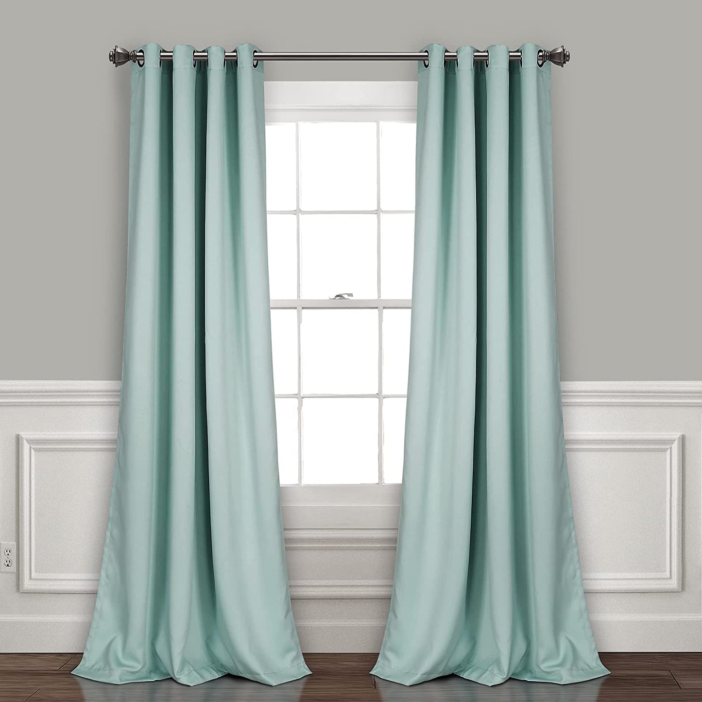 Insulated Grommet Blackout Window Curtain Panels, Pair, 52"W X 120"L, Blue