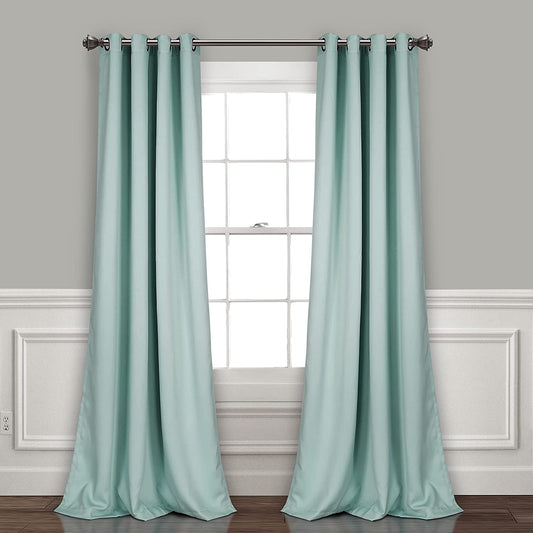 Insulated Grommet Blackout Window Curtain Panels, Pair, 52"W X 120"L, Blue