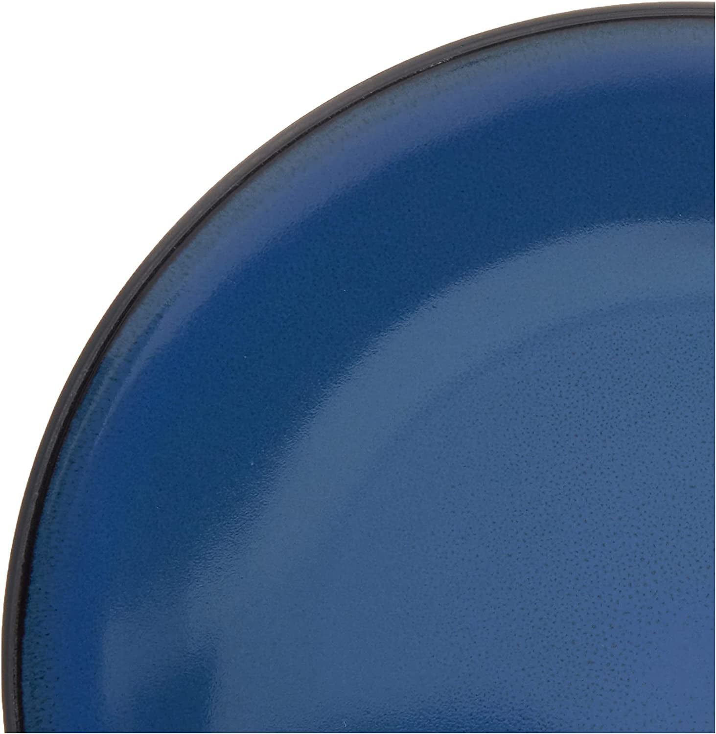 round Reactive Glaze Stoneware Dinnerware Set, Service for 4 (16Pc), Blue, Soho Round.