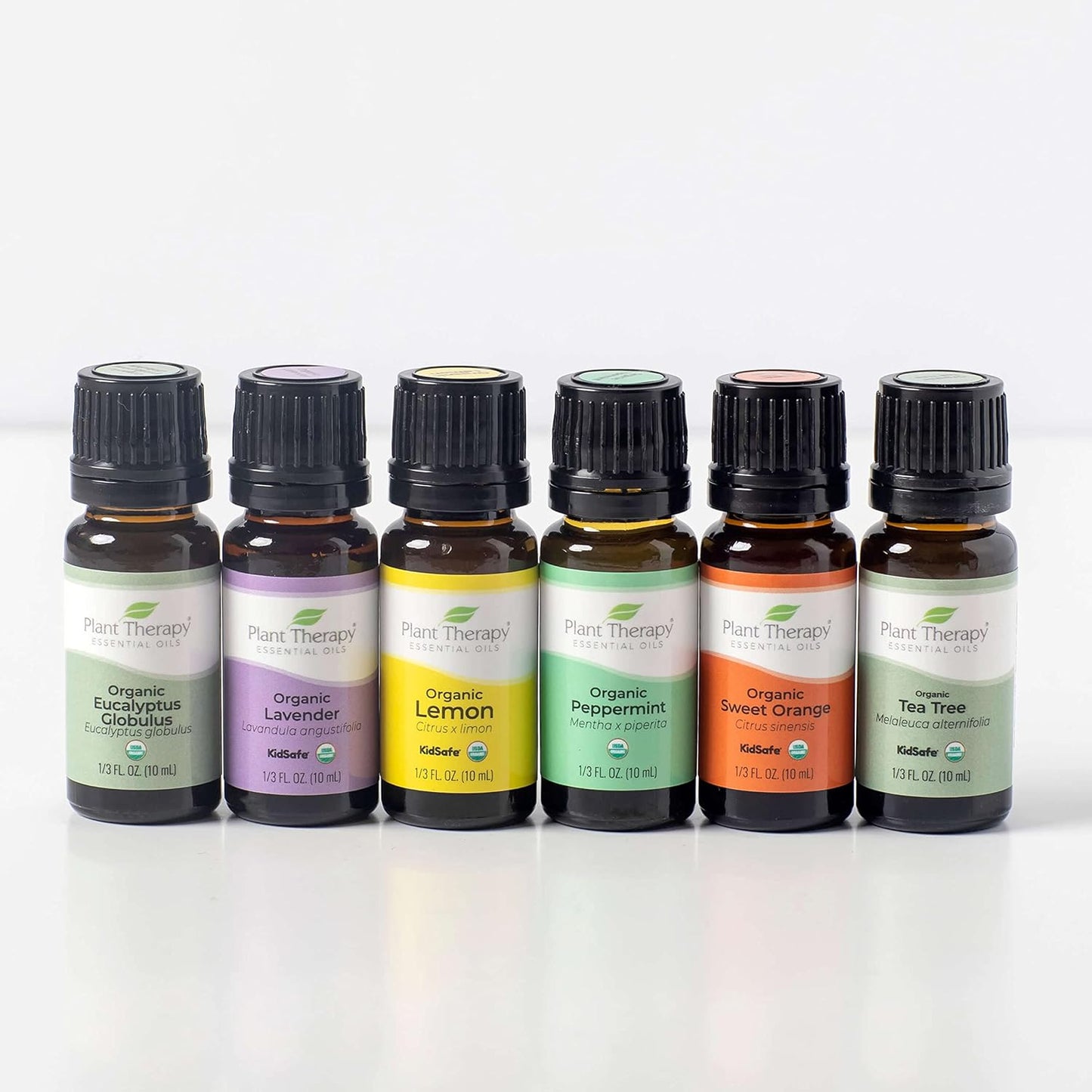 Top 6 USDA Organic Essential Oil Set - Lavender, Peppermint, Eucalyptus, Lemon, Tea Tree 100% Pure, Natural Aromatherapy, for Diffusion & Topical Use, Therapeutic Grade 10 Ml (1/3 Oz)