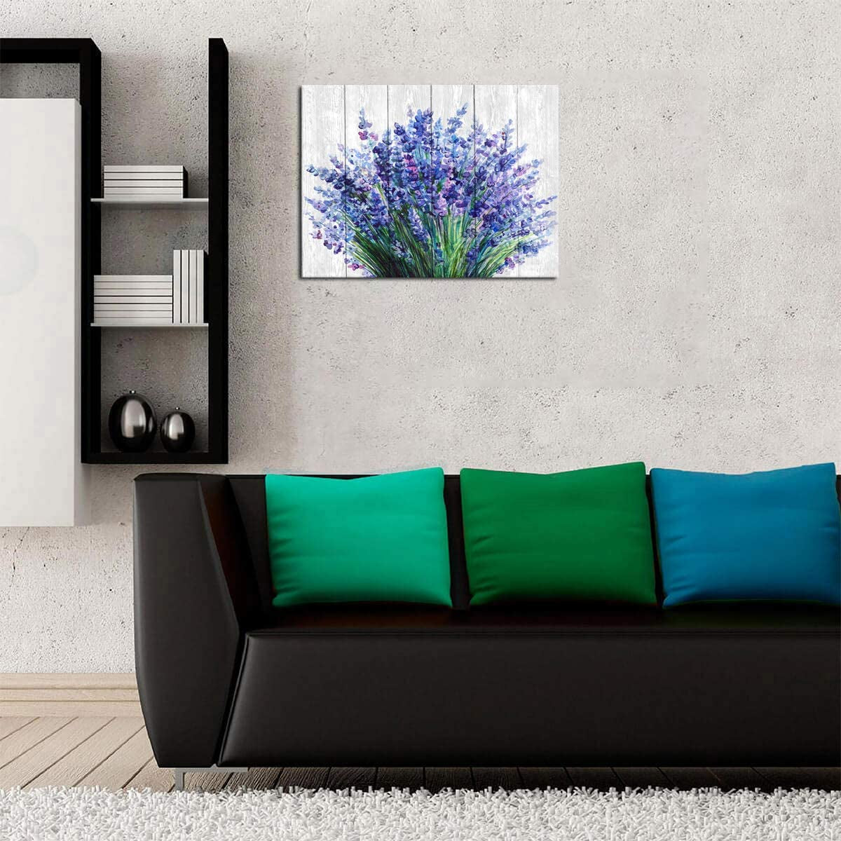 Lavender Wall Art Decor Blue Flowers Canvas Picture 16X24In