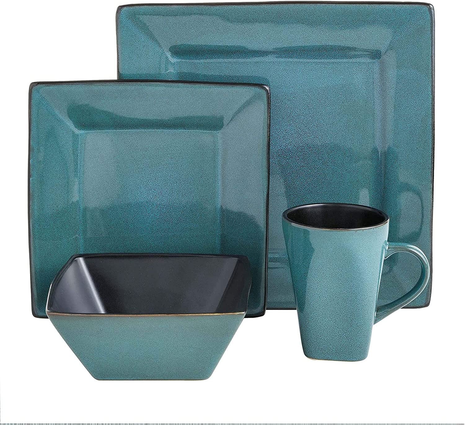 Elite Kiesling 16 Piece Dinnerware Set, Turquoise