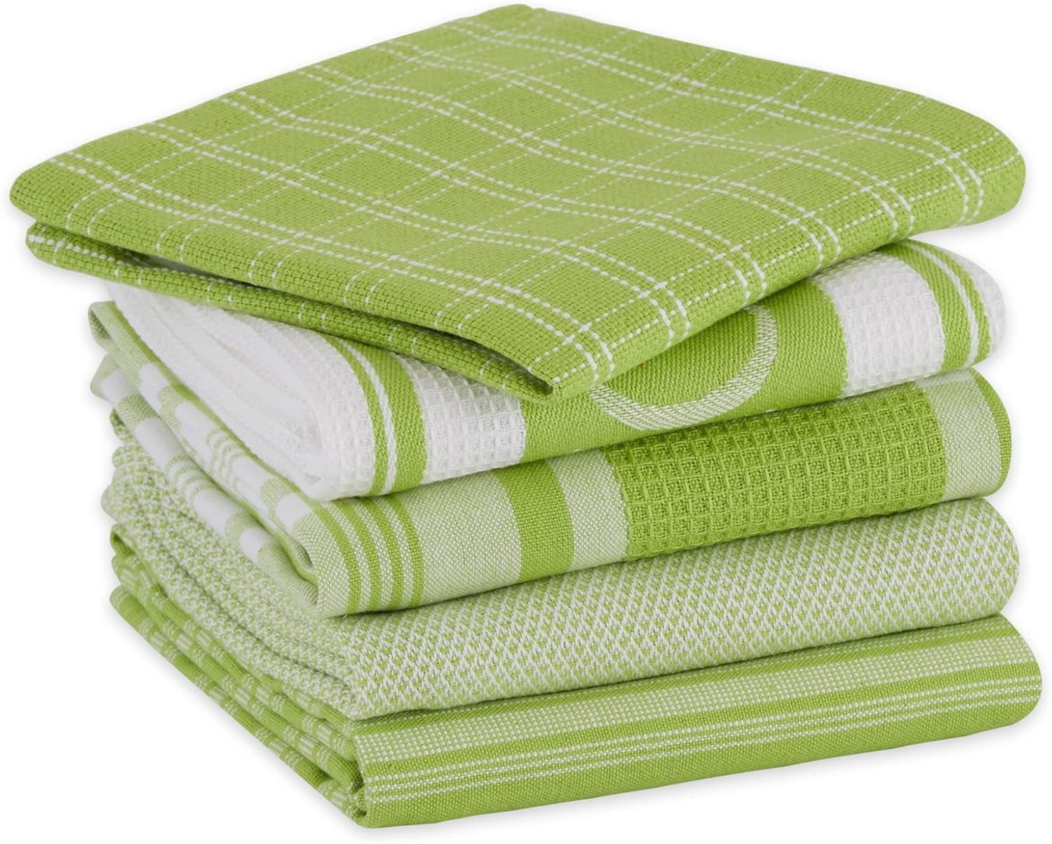 Everyday Collection Foodie Kitchen Set, Dishtowel & Dishcloth, Lime, 5 Piece