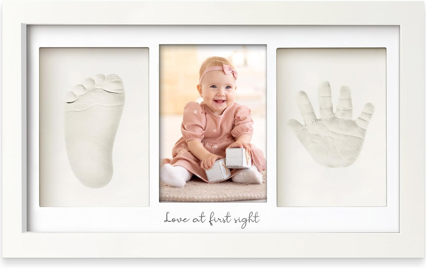 Baby Hand and Footprint Kit - Baby Footprint Kit, Newborn Keepsake Frame, Baby Handprint Kit,Personalized Baby Gifts, Nursery Decor,Baby Shower Gifts for Girls Boys (Alpine White)