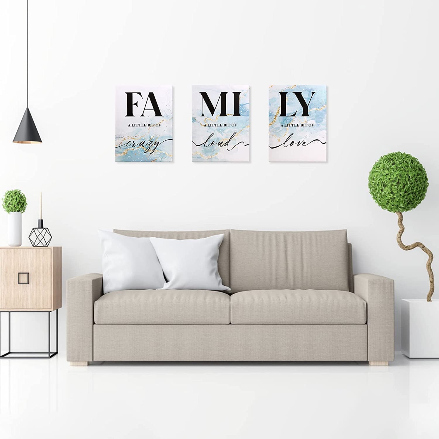 Family Wall Decor Set of 3, Canvas Wall Art（11.8 X15.8 Inch）