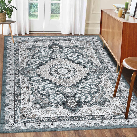 Glowsol Boho Rugs Washable Non-Slip Area Rug Stain Resistant Carpet