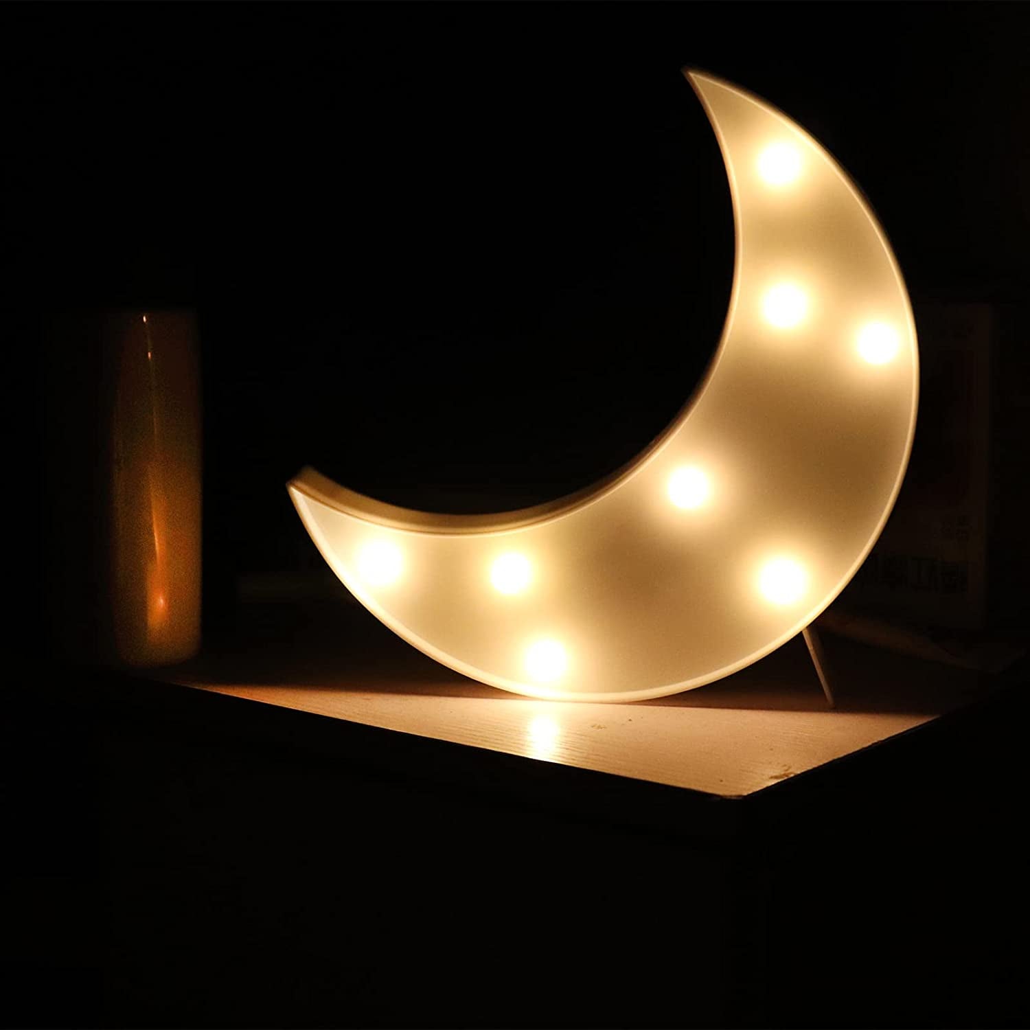3 PCS 3D Crescent Moon Light Cloud Led Star Lamp, Decorative Night Lights Room Decor Nightlight for Kids Adults Birthday Christmas Gifts