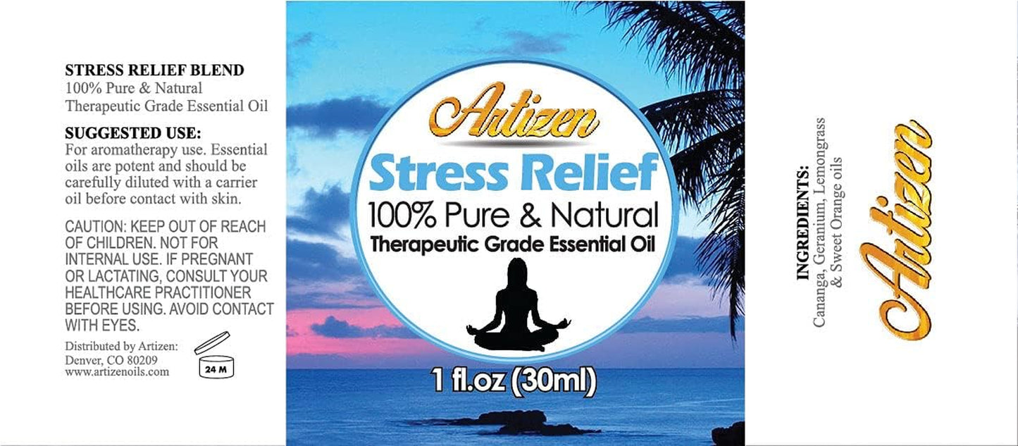 Stress Relief Blend Essential Oil (100% Pure & Natural - Undiluted) Therapeutic Grade - Huge 1Oz Bottle - Perfect for Aromatherapy, Relaxation, Skin Therapy & More!