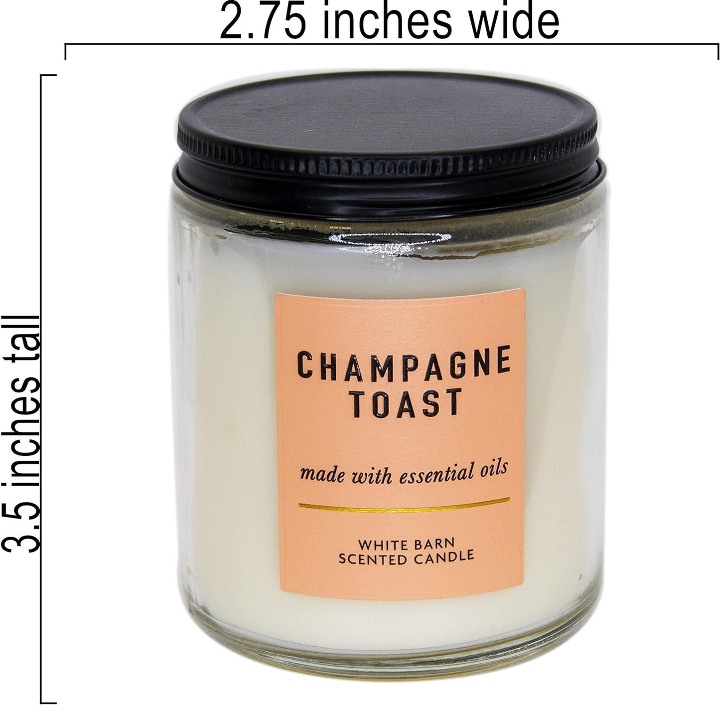 Bath & Body Works Single Wick Scented Candle Champagne Toast (Champagne Toast) Packaging Varies