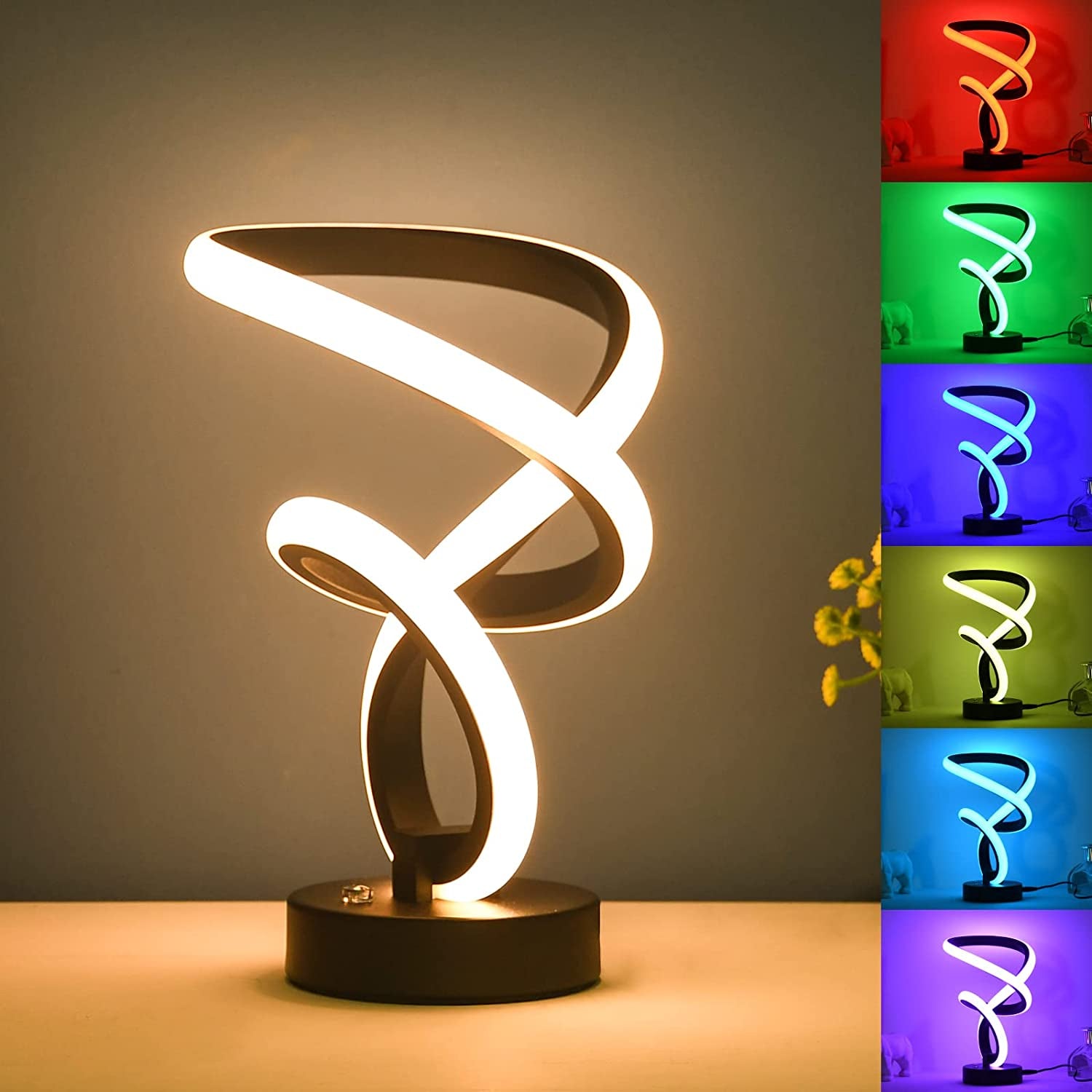 Spiral Table Lamps, LED Dimmable Touch