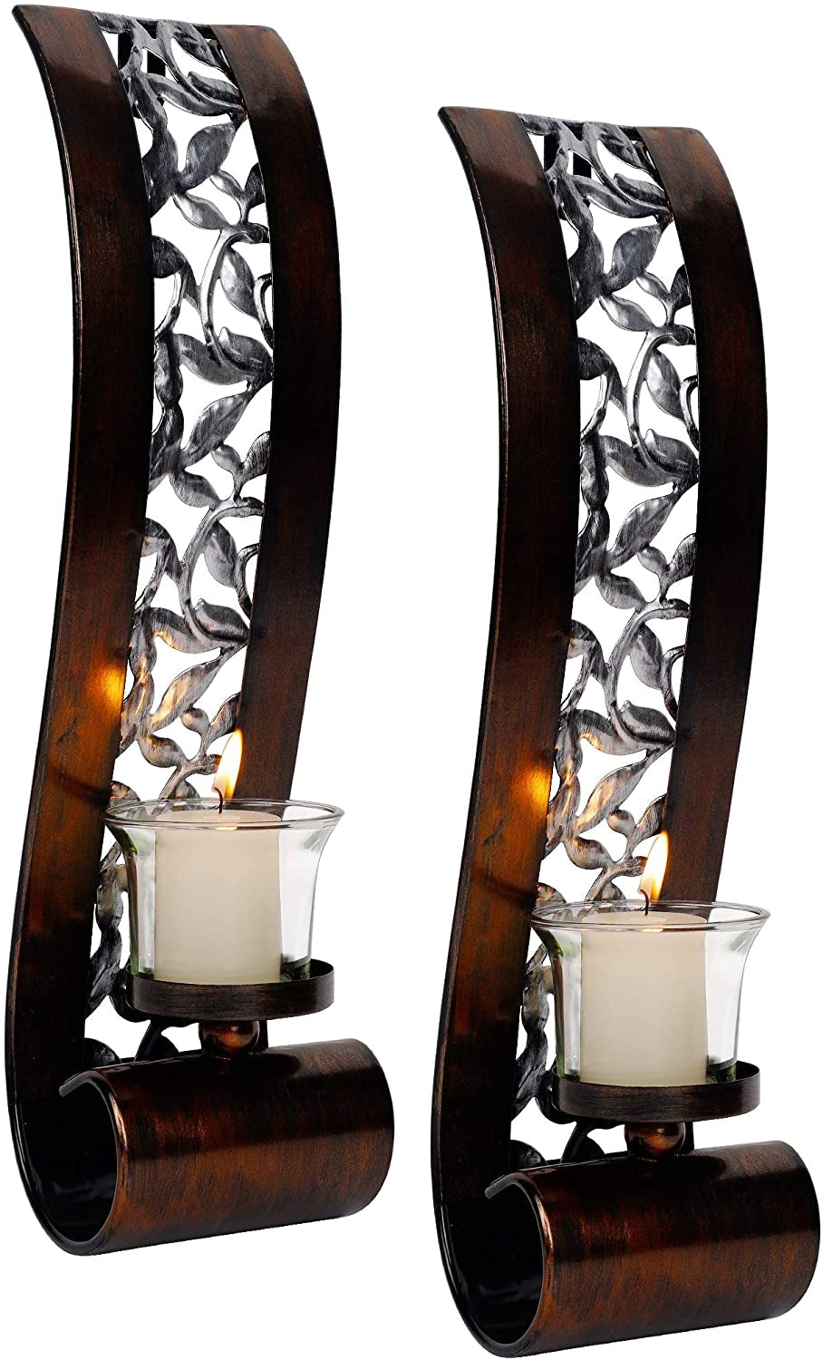 Wall Sconce, with Tea Light Candle Holder, Set of 2