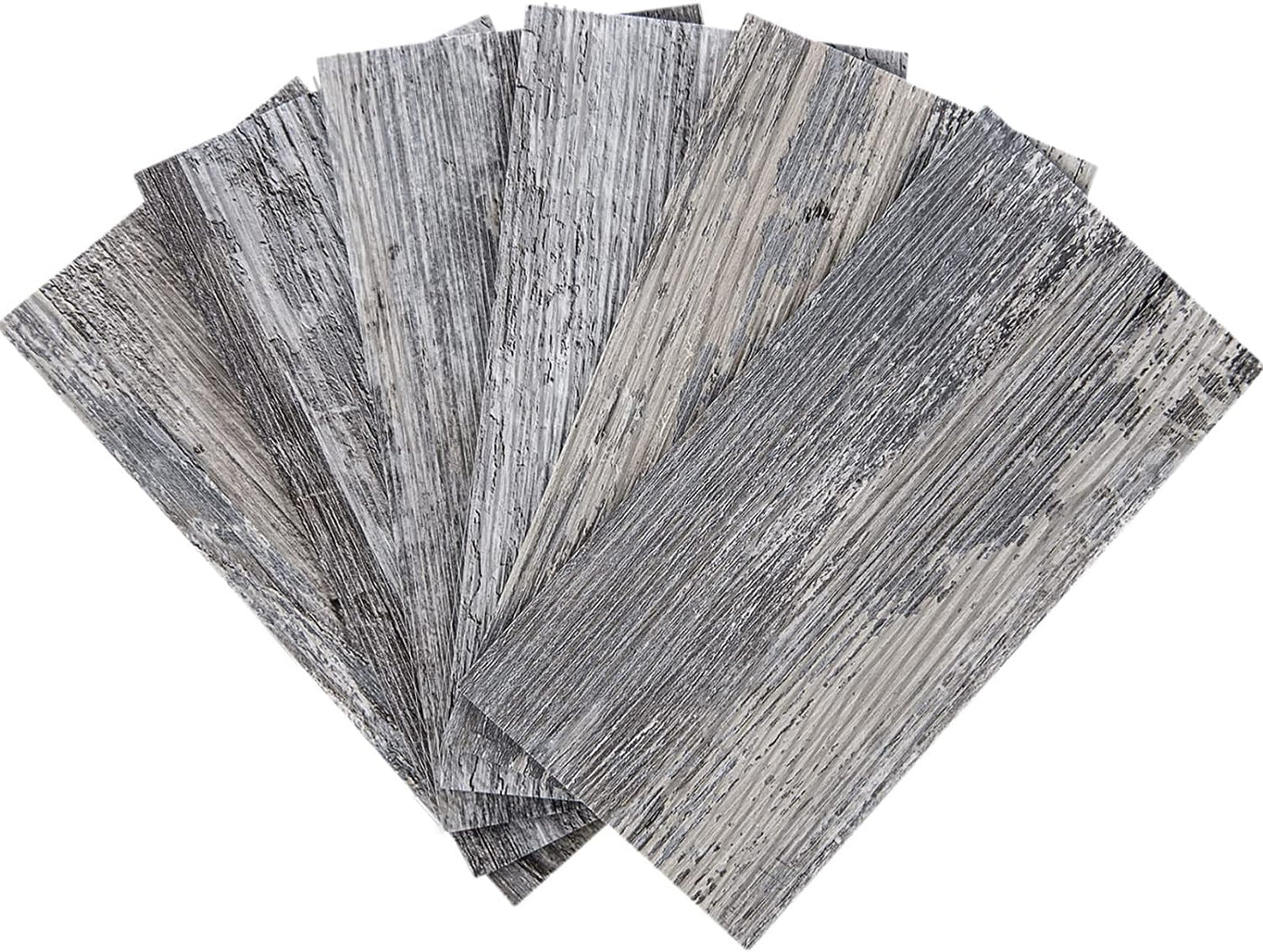 102-Piece Peel and Stick Tile Backsplash, 3In. X 6In. Distressed Wood Plank
