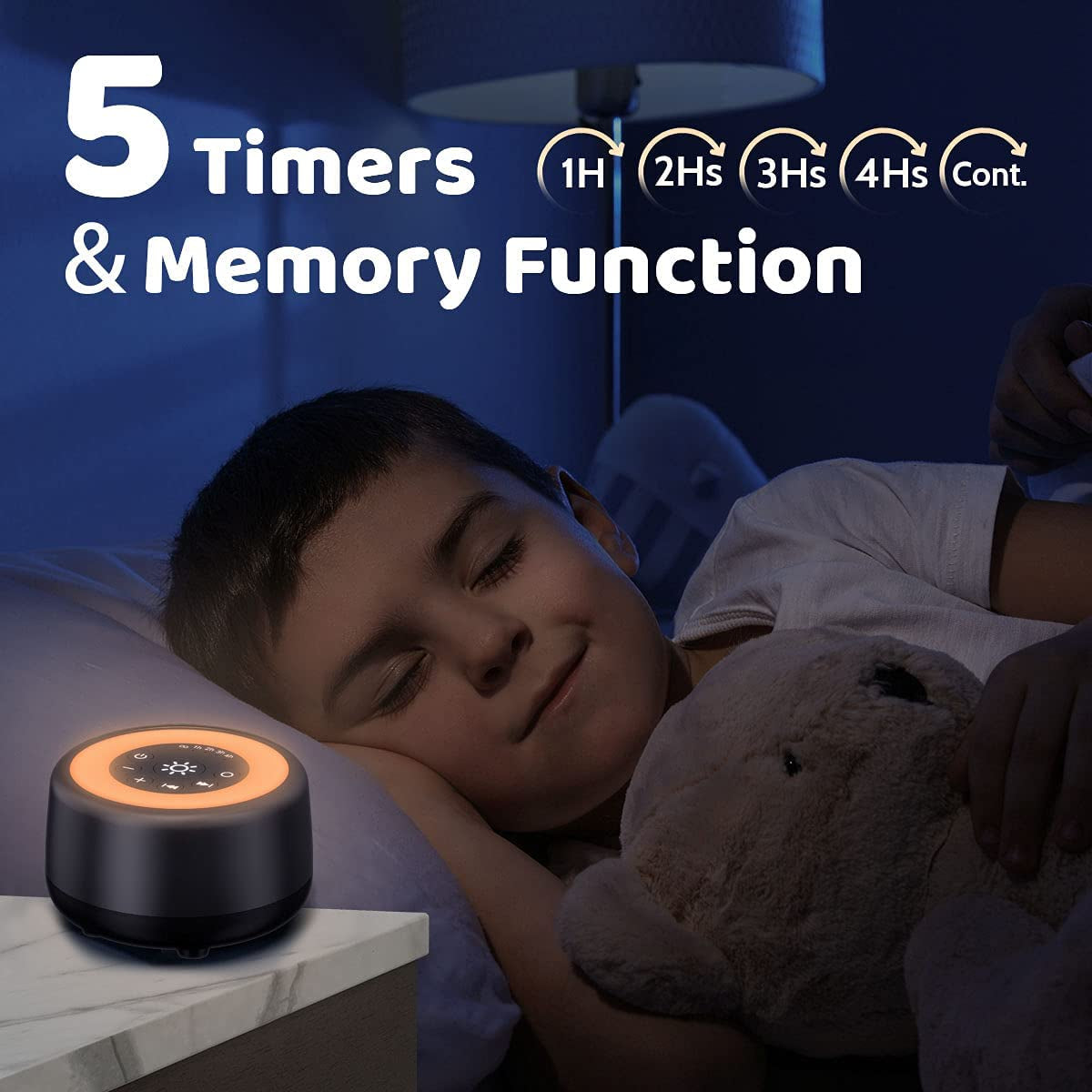 Sound White Noise Machine with 25 Soothing Sounds and 10 Colors Warm Night Light 4 Brightness Levels 32 Volume Levels 5 Timer and Memory Function Perfect for Baby Kids Adults Seniors Sleeping