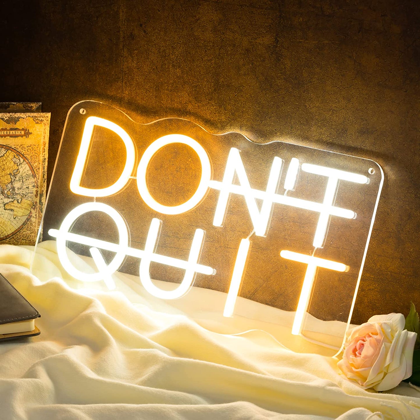 Don'T Quit LED Neon Sign for Wall Decor, DO IT LED Neon Lights Party Decorations, USB Powered Switch LED Neon Lights Lighting Adjustable for Office Room, Gym Room, Man Cave, Gamer Room