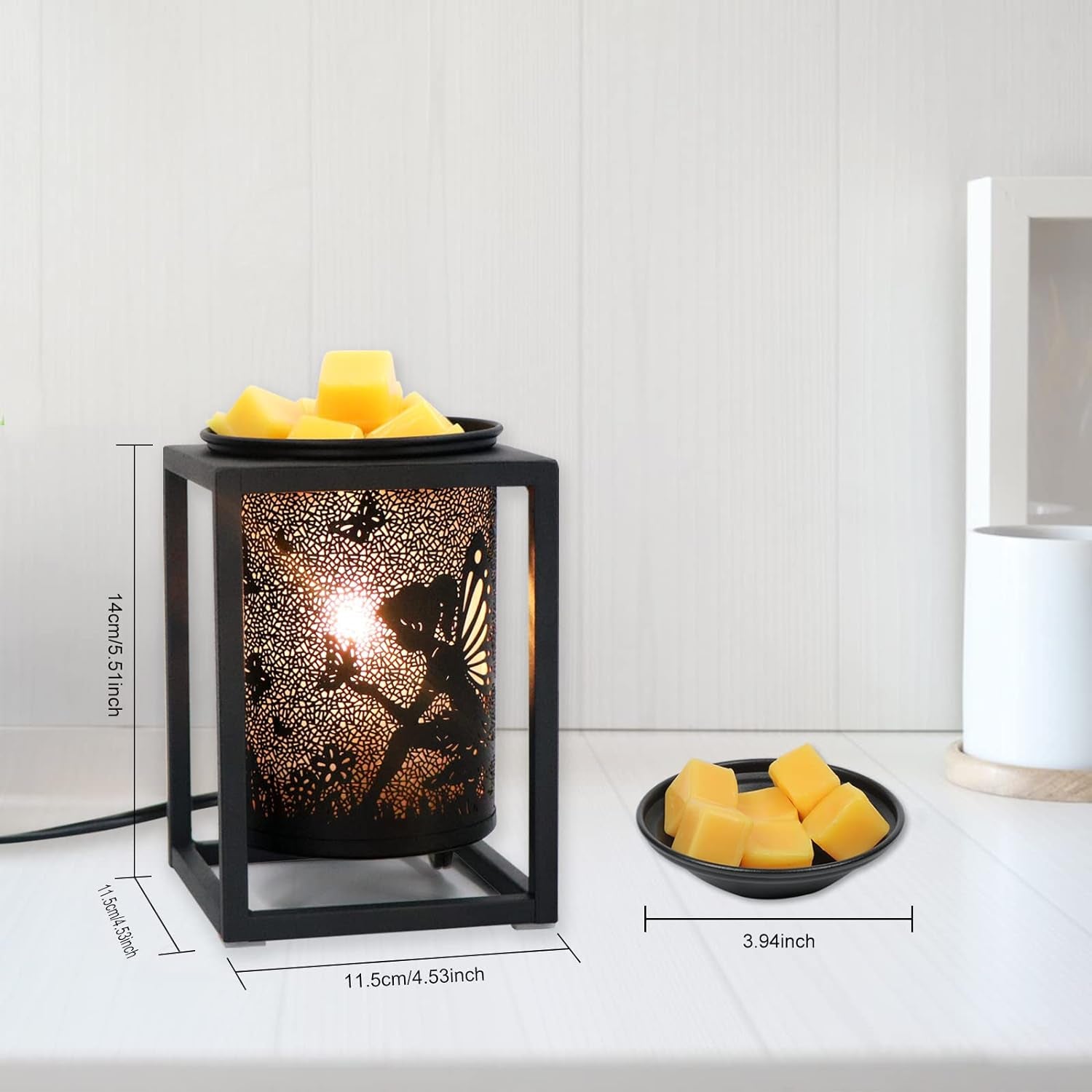 Scented Wax Melt Warmer Electric,Fairy Candle Wax Warmer,Metal Steel Candle Warmers Burner with Cord,Vintage Fragrant Wax Electric Heater to Freshen Home Birthday Decor Gift Idea