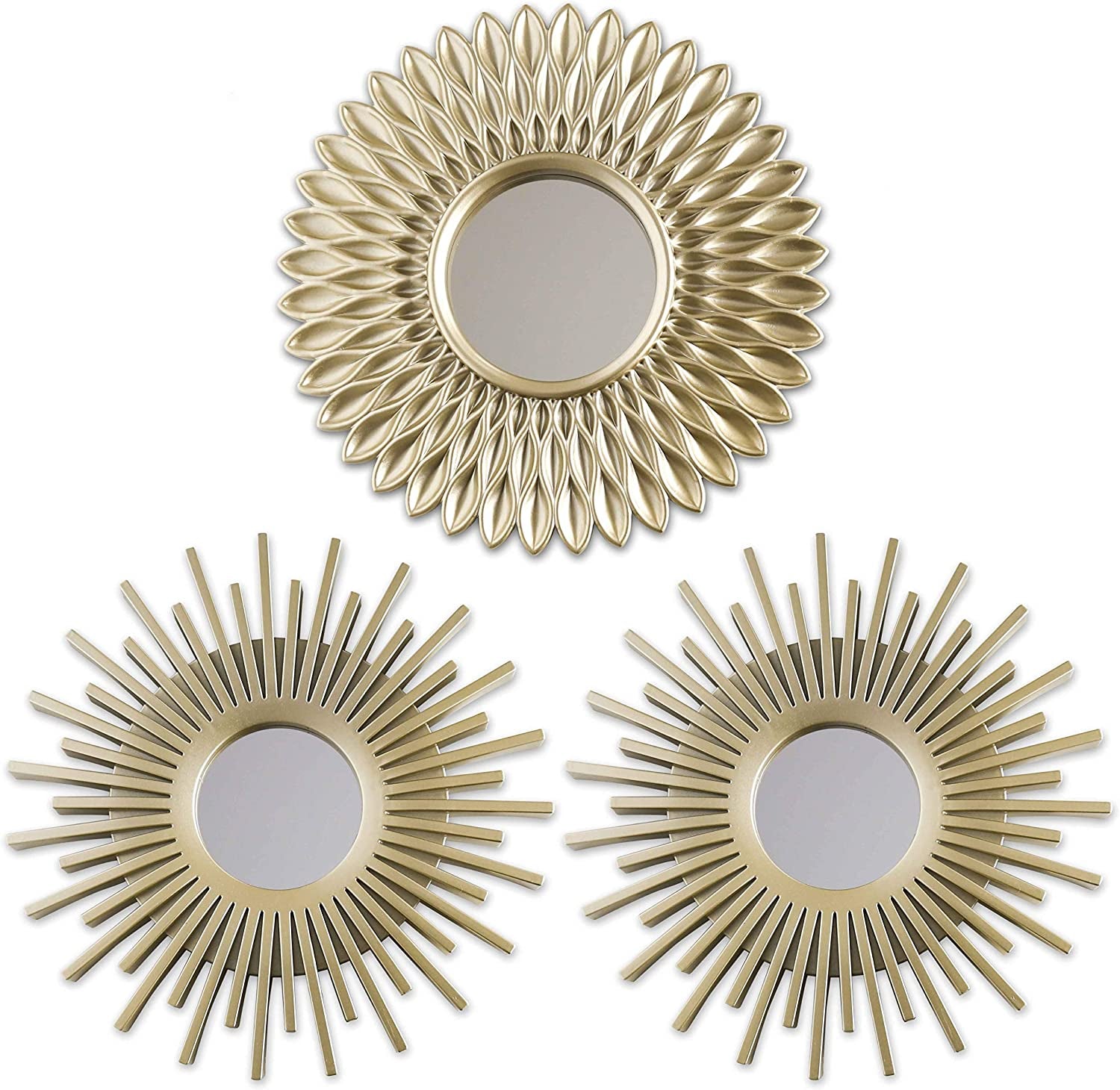 Circle Gold Mirrors for Wall, Pack of 3 Wall Mirrors | Champagne Gold