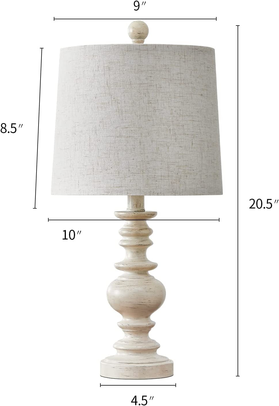 Tradition 20.5" Rustic Table Lamp Set of 2 Linen Washed