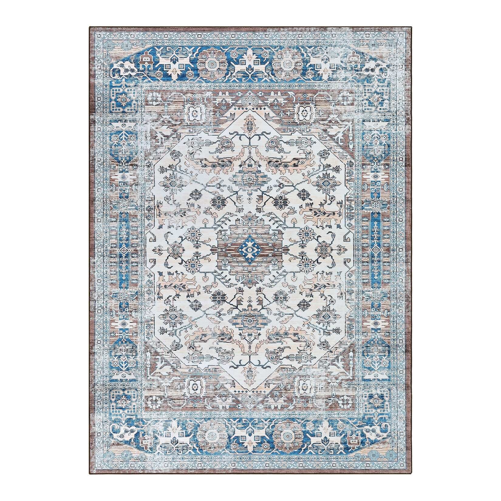 Glowsol Area Rugs Distressed Vintage Accent Carpet for Living Room Washable Rug