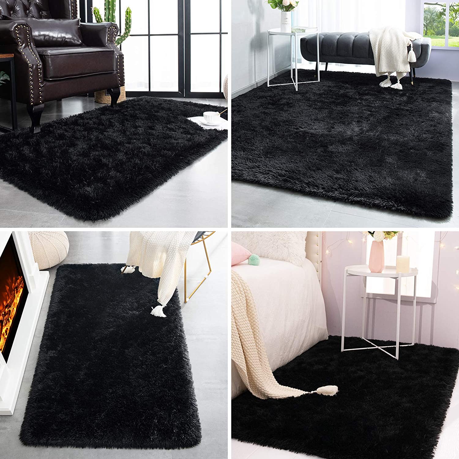 Super Soft Shaggy Rugs Fluffy Carpets, 4X5.9 Feet