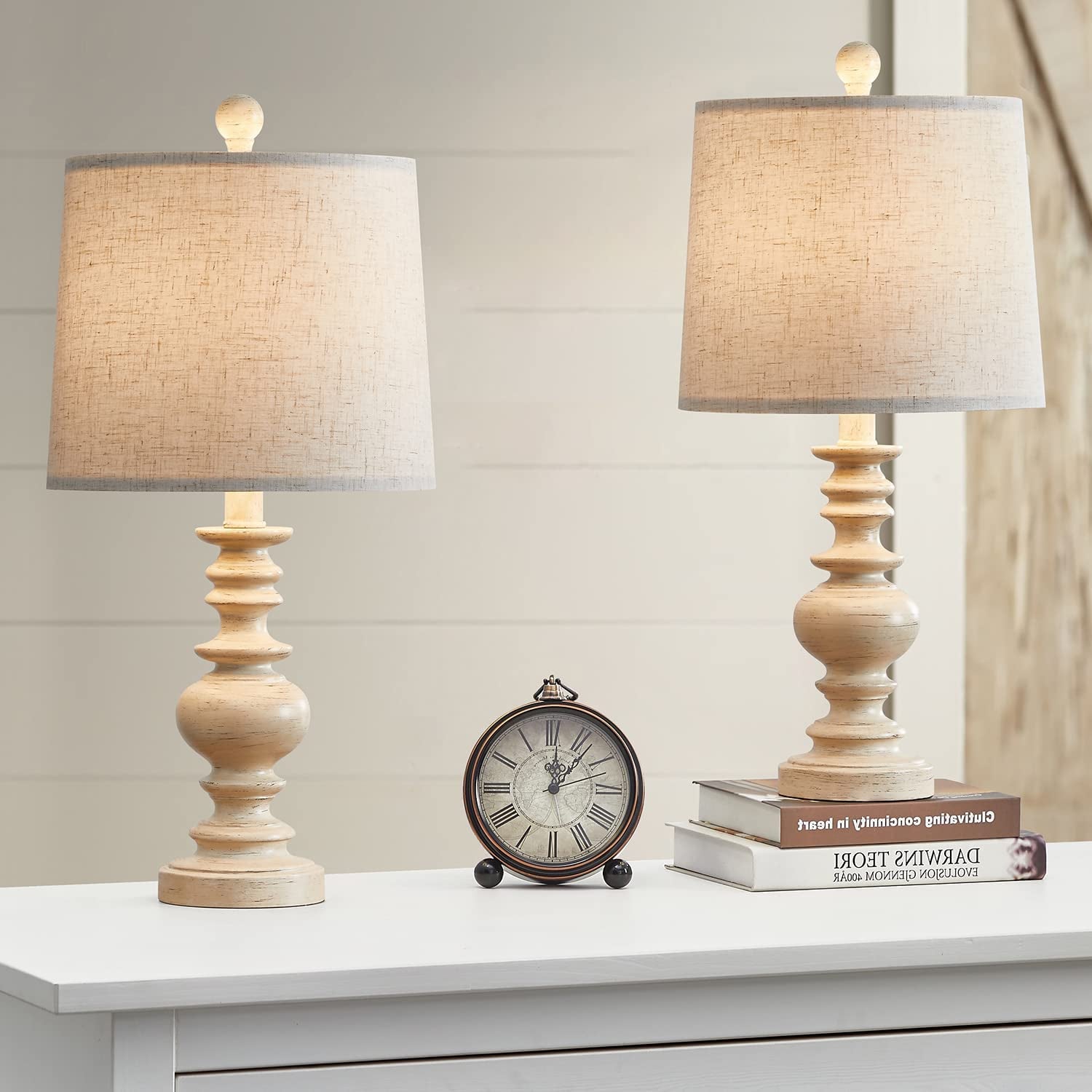 Tradition 20.5" Rustic Table Lamp Set of 2 Linen Washed