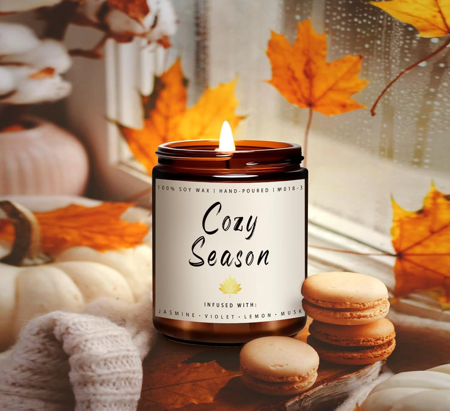 Fall Candle Set | Fall Scented Candles for Home, Scented Candles for Autumn Wreath/Pumpkin Spice/Cozy Season/Apple Pie/ - Scented Candle Set, Fall Gift for Women